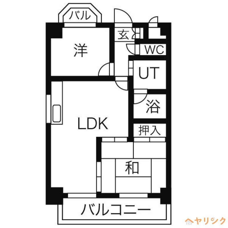 リヴァーサイド植田(2LDK/1階)の間取り写真