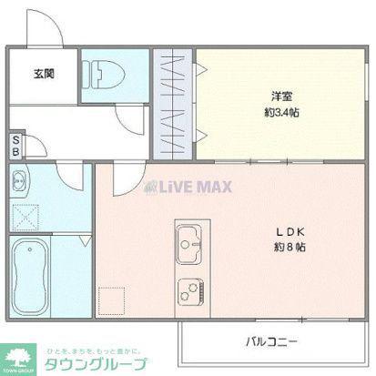 ジーメゾン東岩槻フェリシア(1LDK/2階)の間取り写真