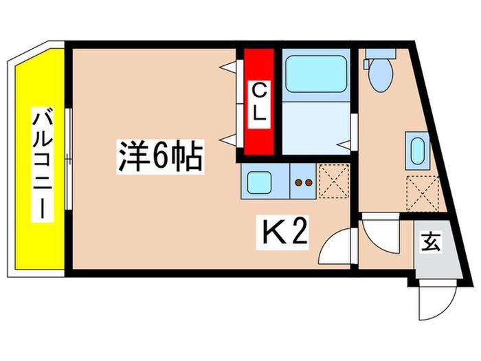 スターダスト日光台C棟(1K/1階)の間取り写真
