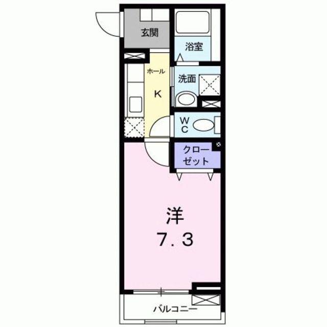 プレステージ太秦(1K/2階)の間取り写真