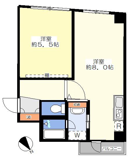 ストーク西麻布(1LDK/4階)の間取り写真