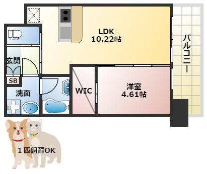 プレジオ阿波座(1LDK/7階)の間取り写真