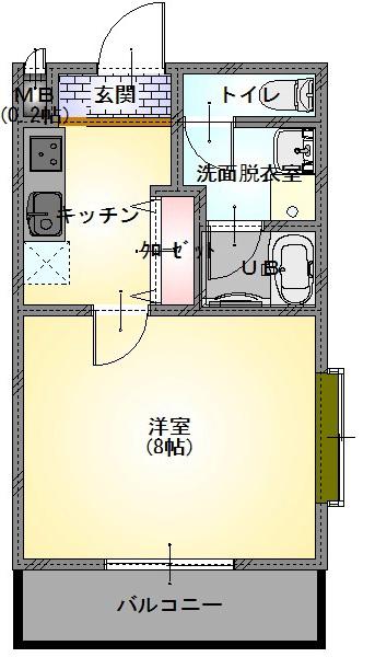マーベラス・BL(1K/3階)の間取り写真