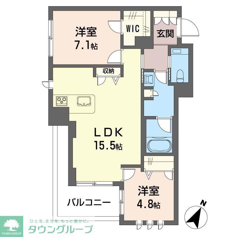 ケーズコート下目黒(2LDK/2階)の間取り写真