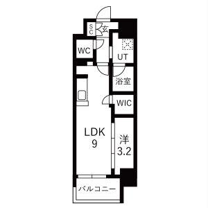 メイクスアート名駅ウエスト(1LDK/6階)の間取り写真