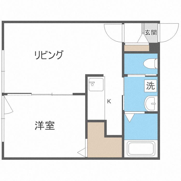 AQUAGARDEN平岸イースト(1LDK/2階)の間取り写真