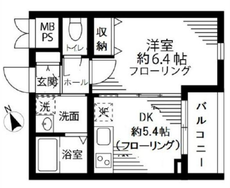 グリーニエ西新宿参番館(1DK/3階)の間取り写真