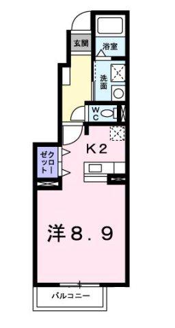 ロワイヤル城南(ワンルーム/1階)の間取り写真