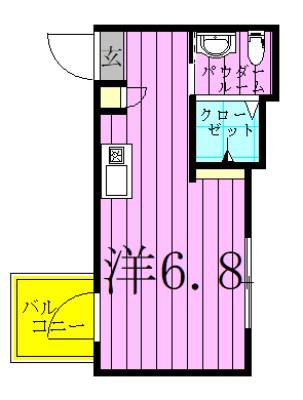 GLANZ柳原(ワンルーム/1階)の間取り写真