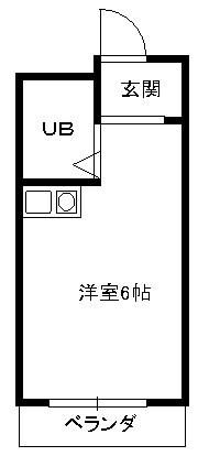 愛日ビル(ワンルーム/3階)の間取り写真