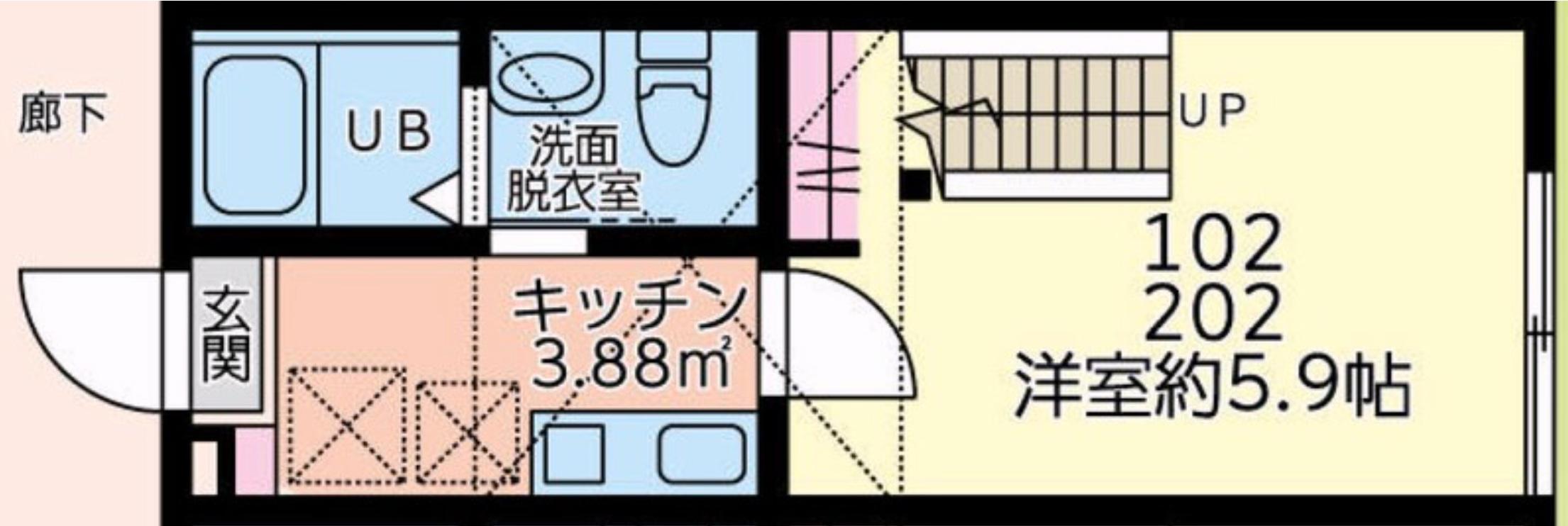 ショコラ BASE(1K/2階)の間取り写真