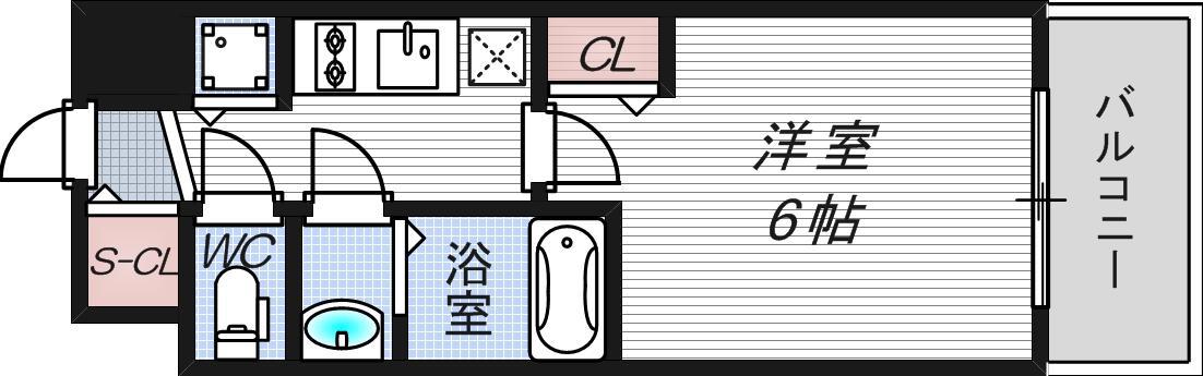 プレサンス塚本駅前(1K/10階)の間取り写真