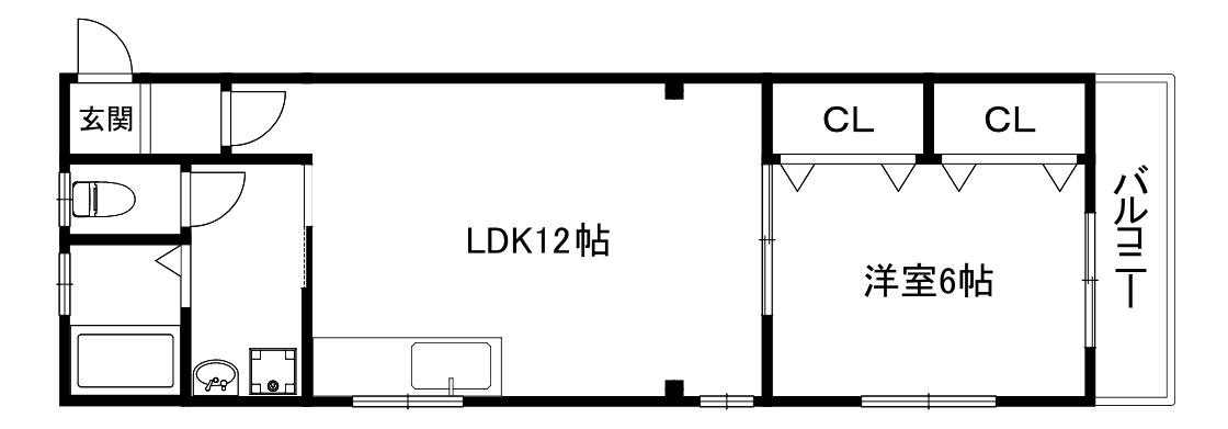 ルミエール加美(1LDK/3階)の間取り写真