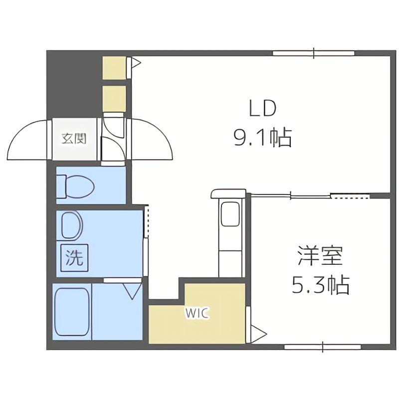 ELLE CUBE学園前(1LDK/4階)の間取り写真