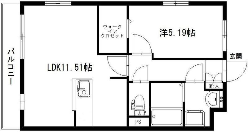 ノース・リーブラ(1LDK/2階)の間取り写真