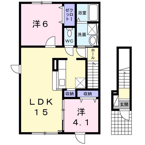 チアト II(2LDK/2階)の間取り写真