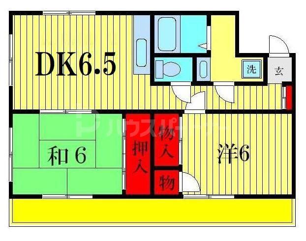 トレランス片柳(2DK/3階)の間取り写真