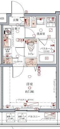 クレヴィスタ練馬桜台(1K/2階)の間取り写真