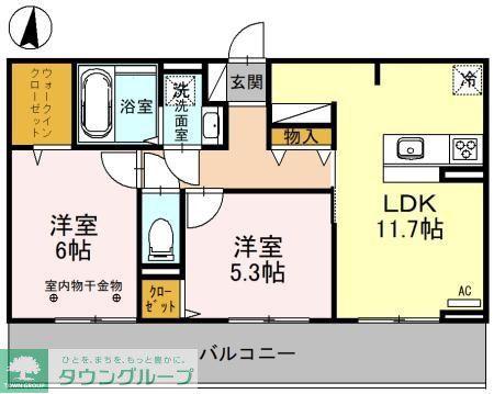 RIO VERDE(2LDK/3階)の間取り写真