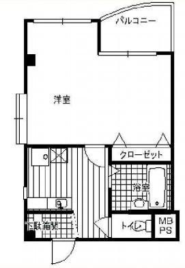 ソラール羽衣(1K/2階)の間取り写真