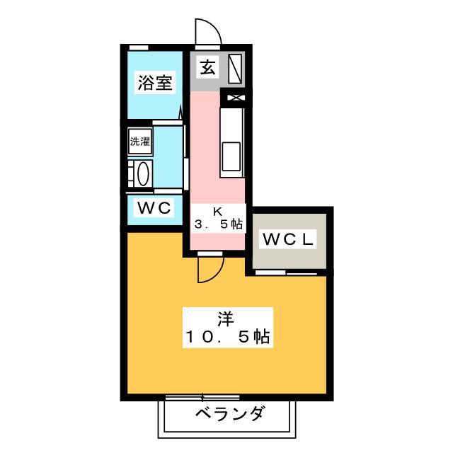 グランセゾン(1K/1階)の間取り写真