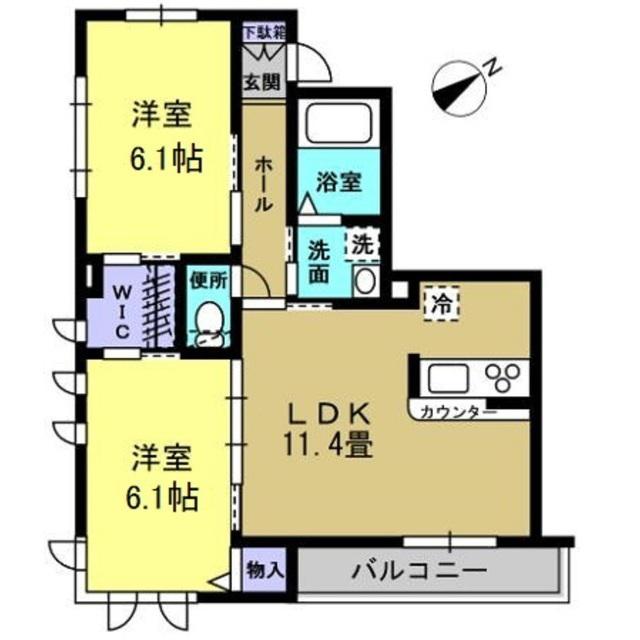 NOBLE PEARL(2LDK/3階)の間取り写真