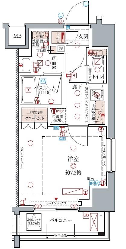 クレヴィスタ亀戸III(1K/6階)の間取り写真