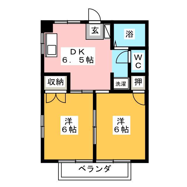 ファミール永野(2DK/2階)の間取り写真