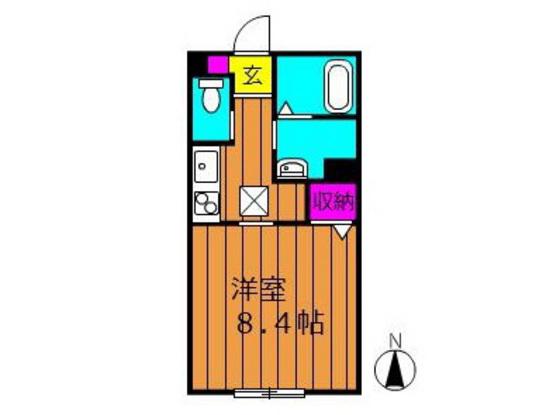 プライムロード(1K/1階)の間取り写真