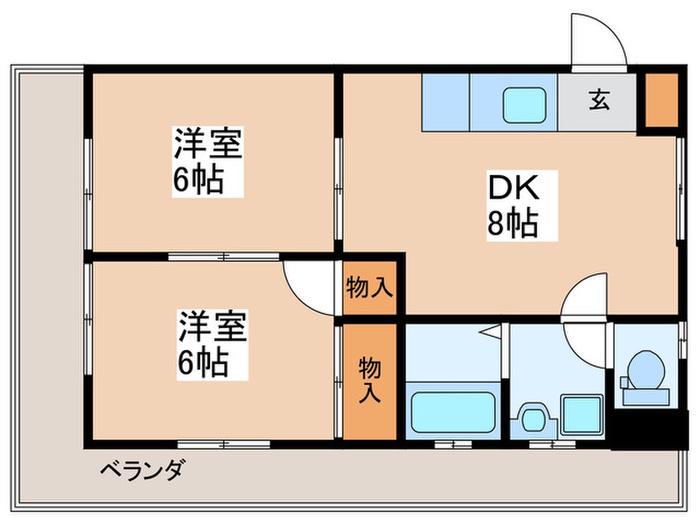 小松ビル(2DK/3階)の間取り写真