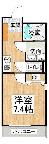 神戸アスタカレッジハイツ(1K/9階)の間取り写真