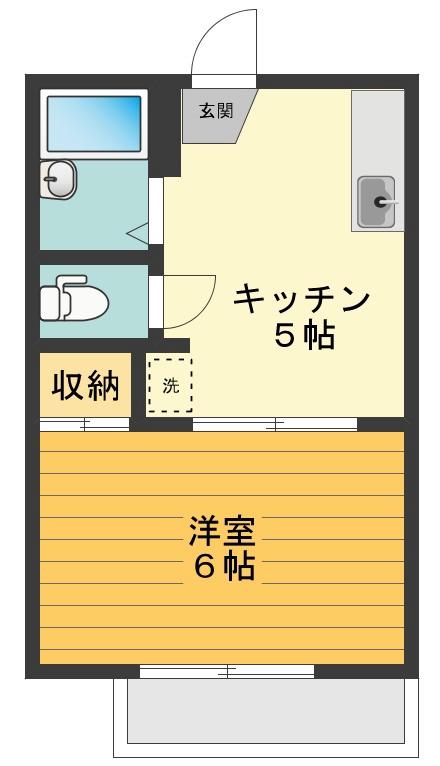 サンモールタカハシ(1K/2階)の間取り写真
