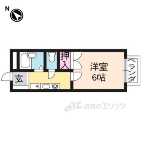 アーバニア西草津A棟(1K/2階)の間取り写真
