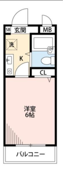 メビウスメルズ(1K/1階)の間取り写真