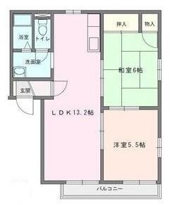 サンライズ宮前A棟(2LDK/1階)の間取り写真