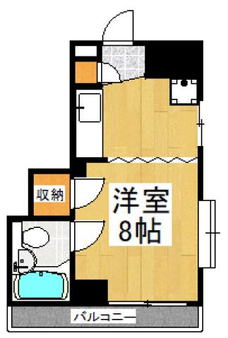 レジデンス三上(ワンルーム/4階)の間取り写真