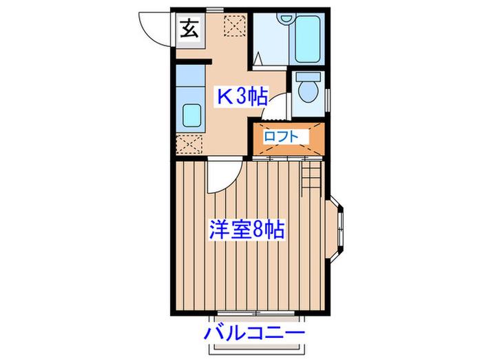 ハイツミウラ(1K/2階)の間取り写真