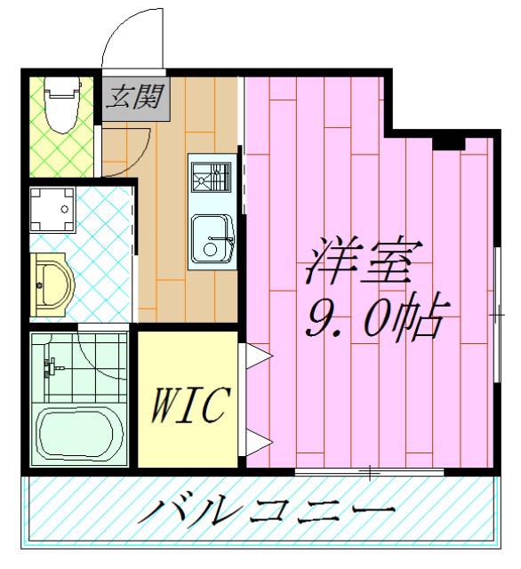 アレーナベイサイド(1K/4階)の間取り写真