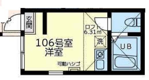 ユナイト新横浜ベルブリック(ワンルーム/2階)の間取り写真