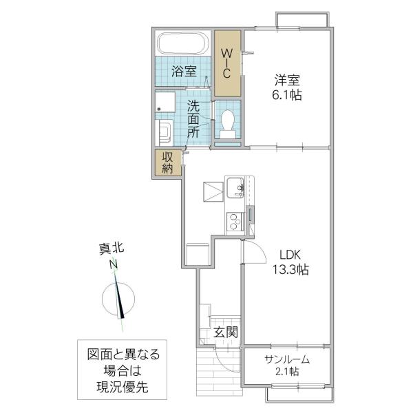 アヴァンセIV(1LDK/1階)の間取り写真