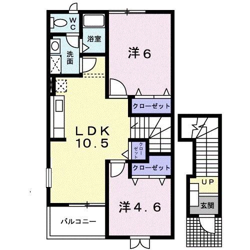サンリット天神(2LDK/2階)の間取り写真
