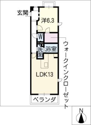 ベラ・フォンターナ(1LDK/2階)の間取り写真
