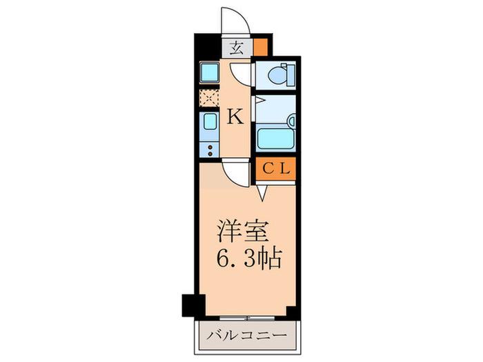 レジディア上落合(1K/B1階)の間取り写真