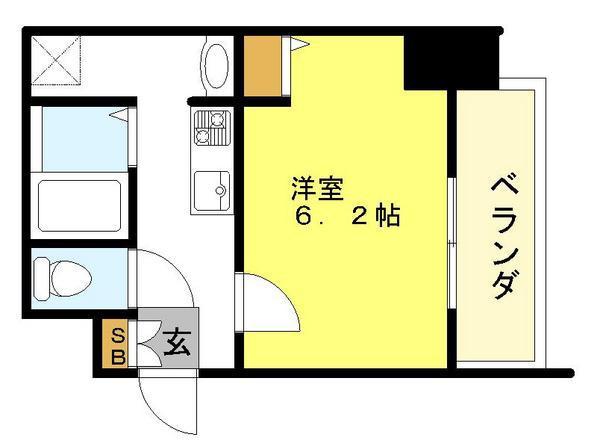 グランパシフィック聖天坂(1K/7階)の間取り写真