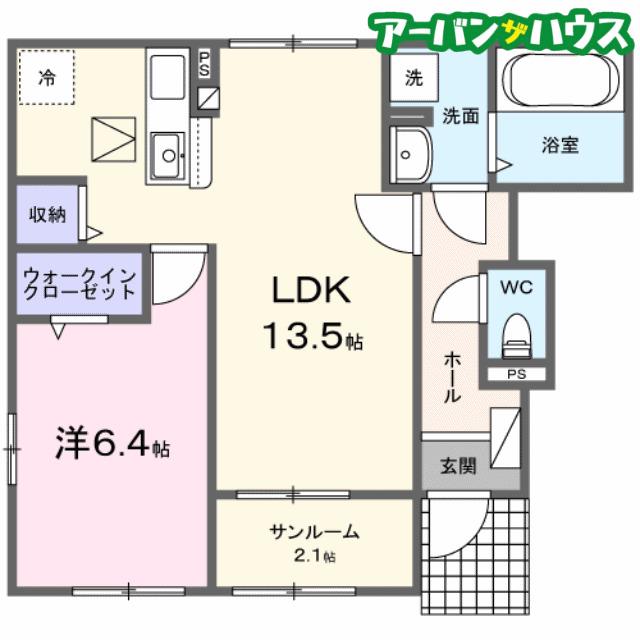 シルエーラ(1LDK/1階)の間取り写真