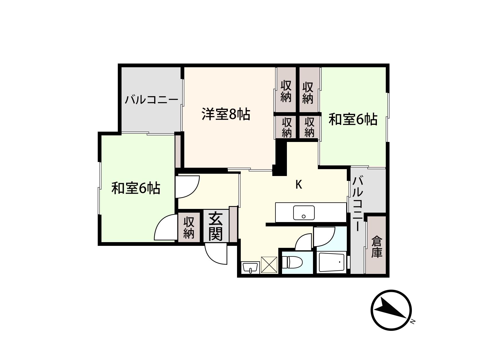 アシスト第11青森マンションB(3K/1階)の間取り写真
