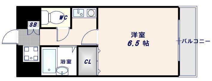 グランデージ今里(1K/2階)の間取り写真