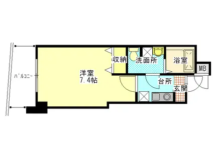リッカロゼ(1K/4階)の間取り写真