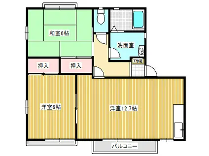 ピュア宮本 I番館(2LDK/2階)の間取り写真