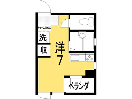 エトワール南はりまや(ワンルーム/3階)の間取り写真